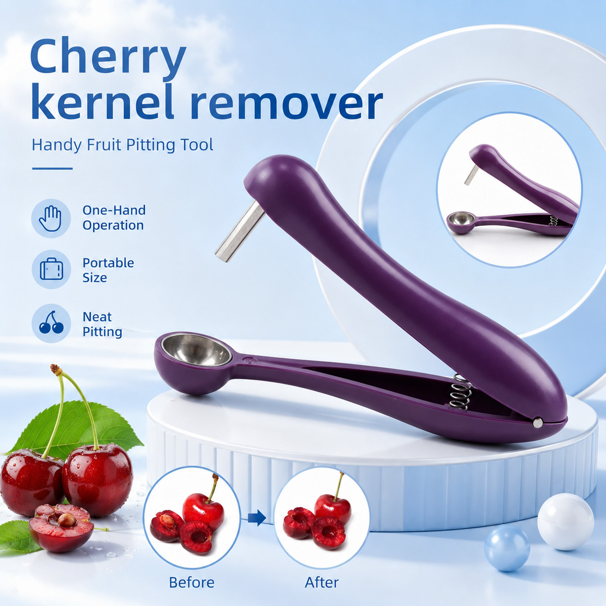 Cherry Pitter Tool - Ручной инструмент для удаления косточек из